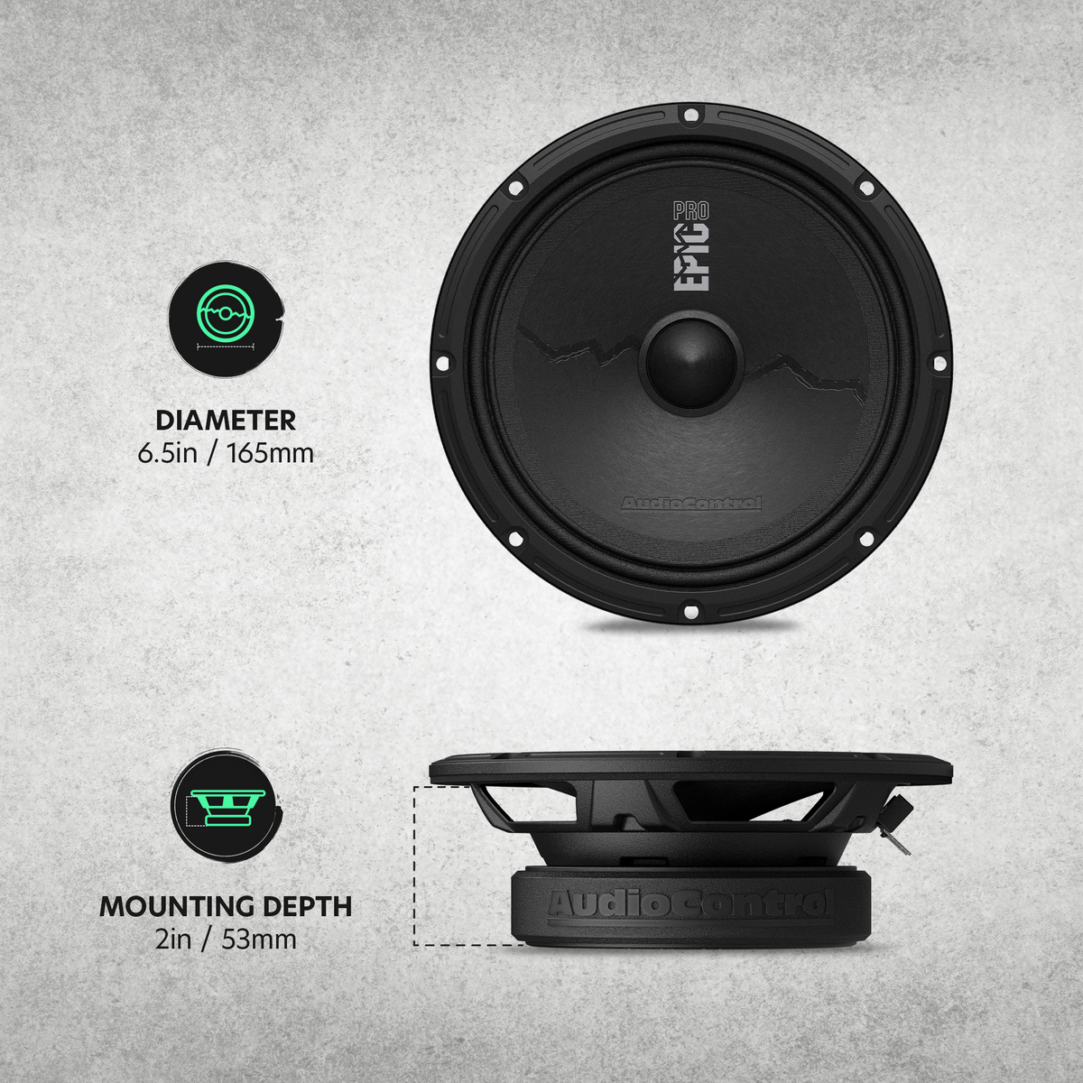 EPICPRO6S 6.5" Slim Midrange Speakers, 200W RMS, 4 Ohms (Pair)