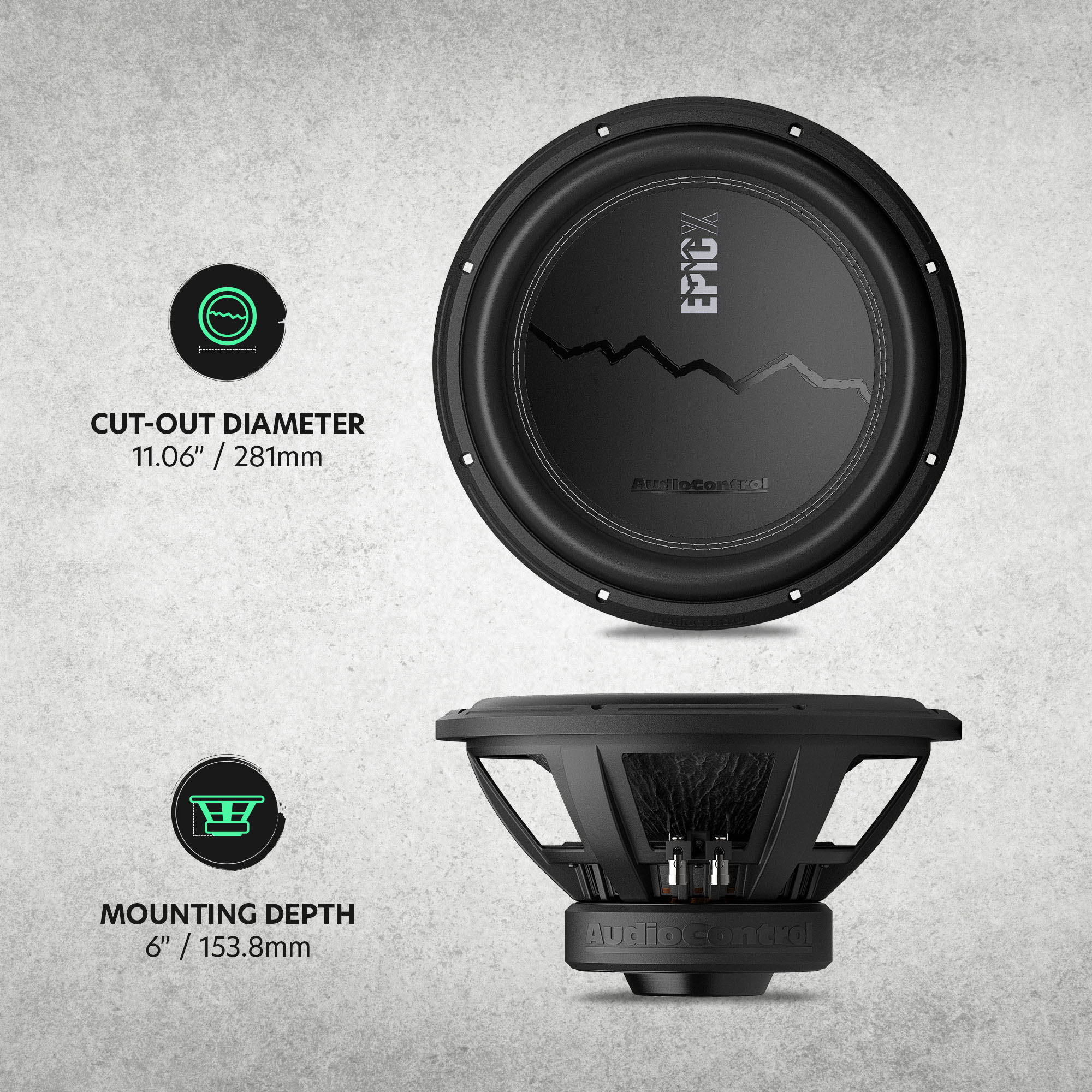 EPICX Series 12" Dual Voice Coil Subwoofer, 500W RMS, Dual 2/4 Ohms