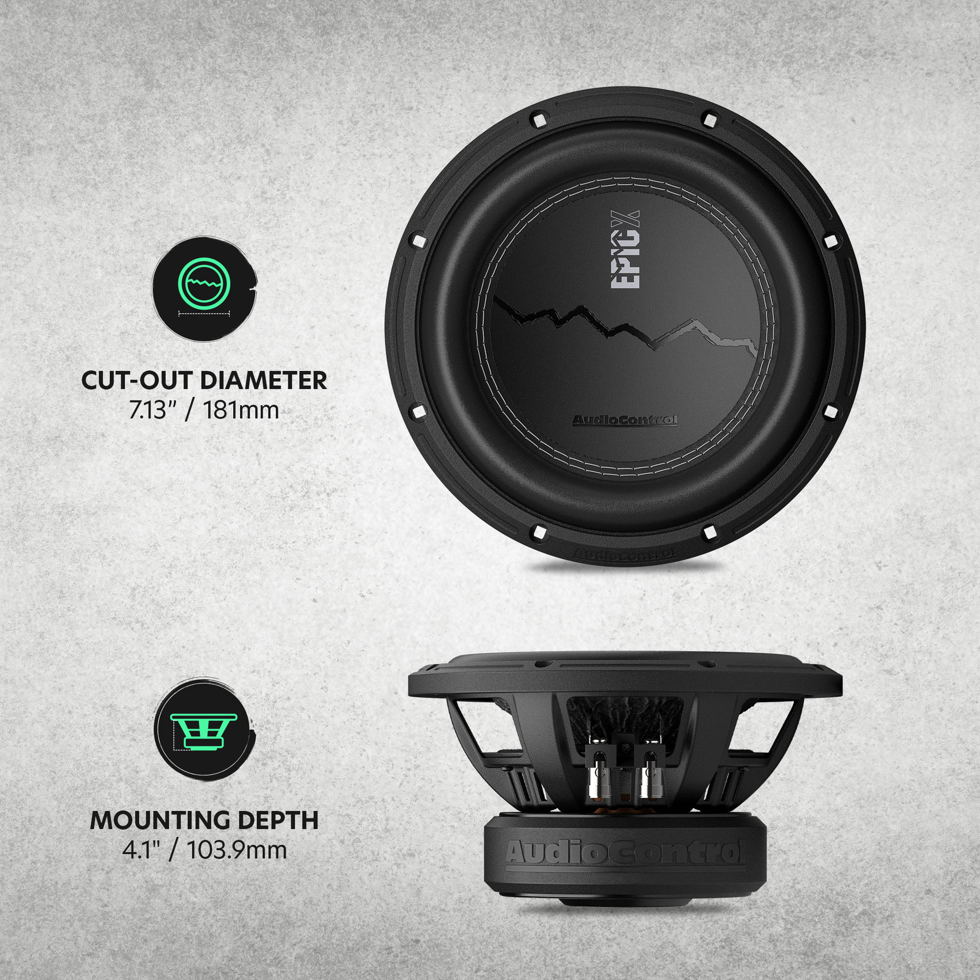 EPICX Series 8" Dual Voice Coil Subwoofer, 400W RMS, Dual 2/4 Ohms