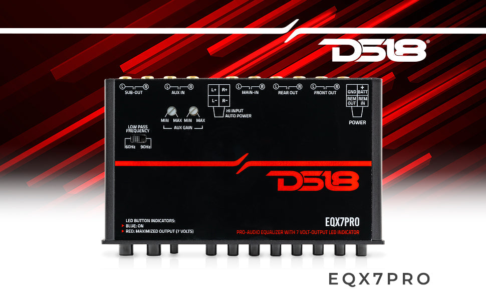 High Volt 7-Band Equalizer with High Level Input, Auto Turn On And High Volt LED Indicator - DS18