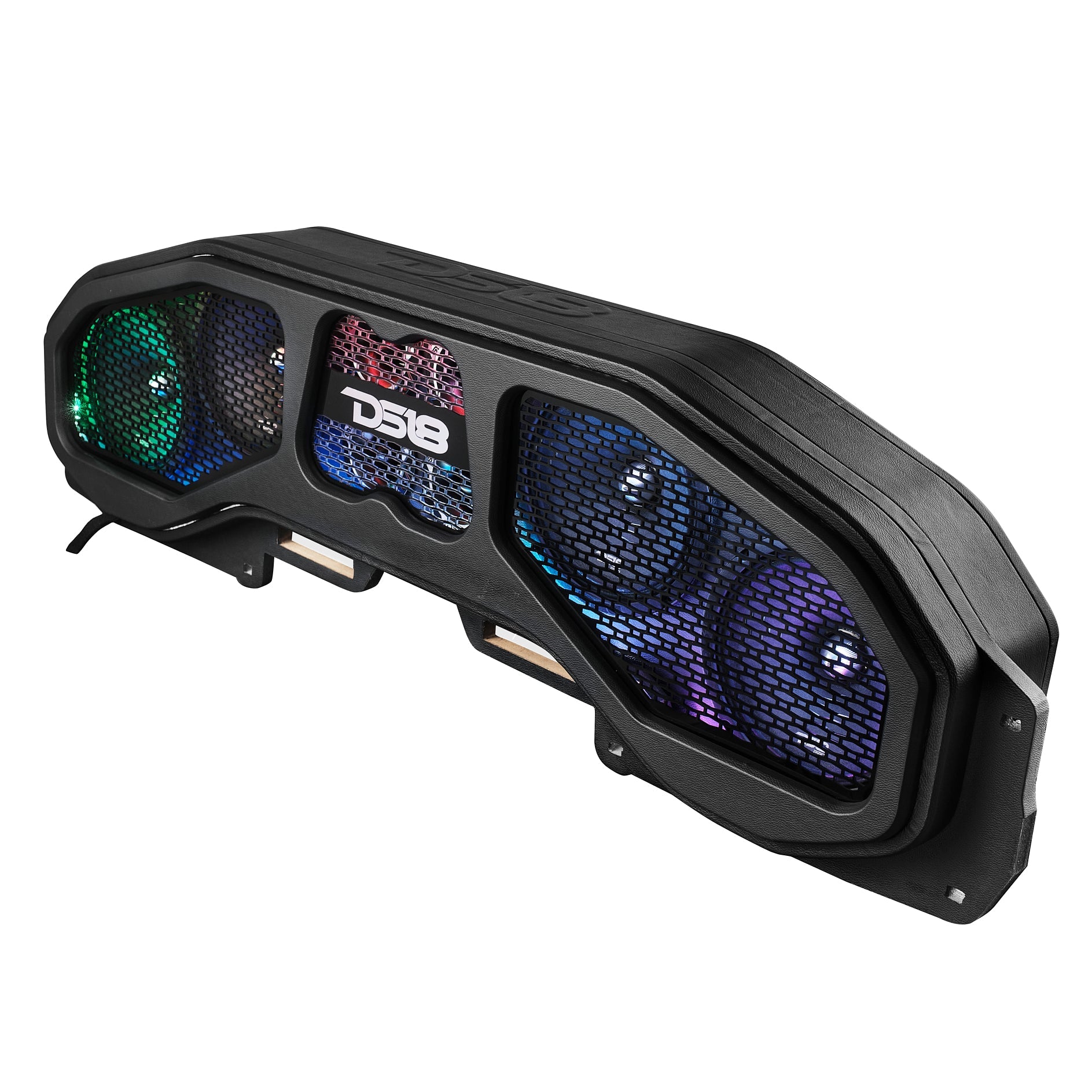 Jeep JL, JT Overhead Sound Bar Package With Vinyl Finish and Dream LED Lights 4 x 8" and 4 Tweeters (MADE IN USA) - DS18