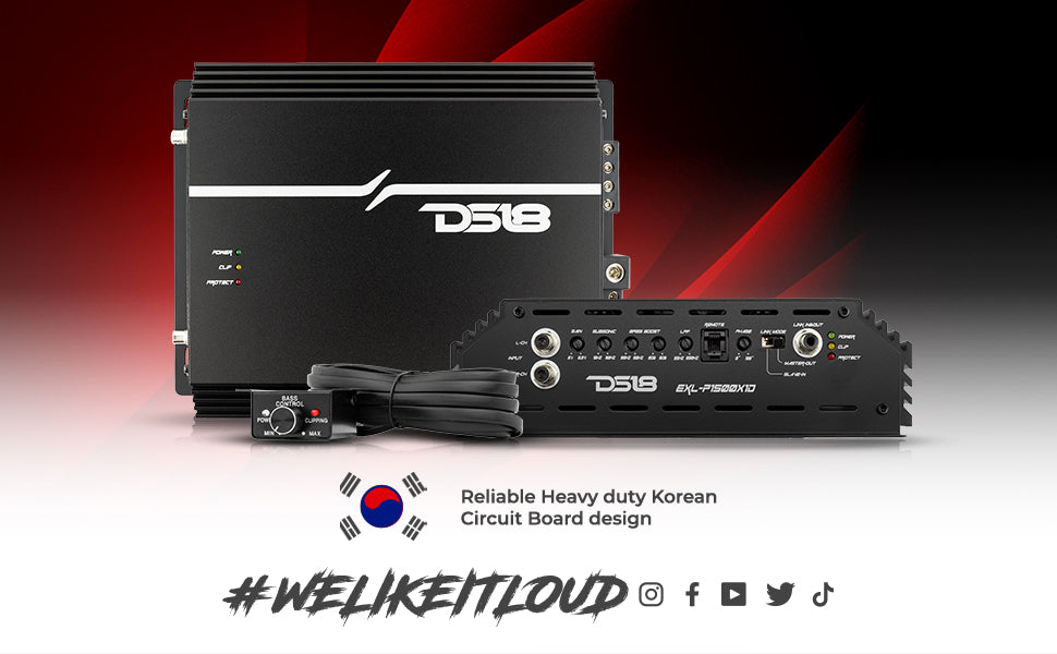 EXL 1-Channel Class D Amplifier 1500 Watts Rms @ 1-Ohm Made In Korea - DS18
