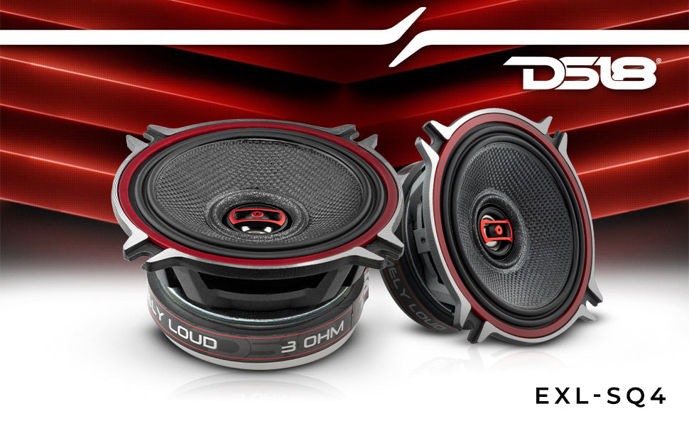 EXL 4" 2-Way Coaxial Speaker with Fiber Glass Cone | 60W RMS 3-Ohm - DS18