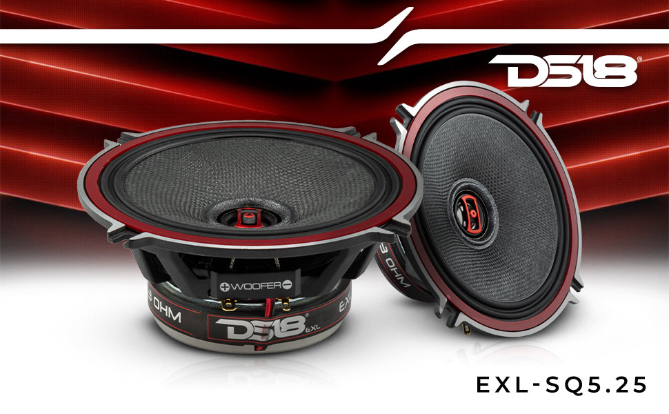 EXL 5.25" 2-Way Coaxial Speaker with Fiber Glass Cone | 80W RMS 3-Ohm - DS18