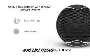 EXL 5.25" 2-Way Coaxial Speaker with Fiber Glass Cone | 80W RMS 3-Ohm - DS18