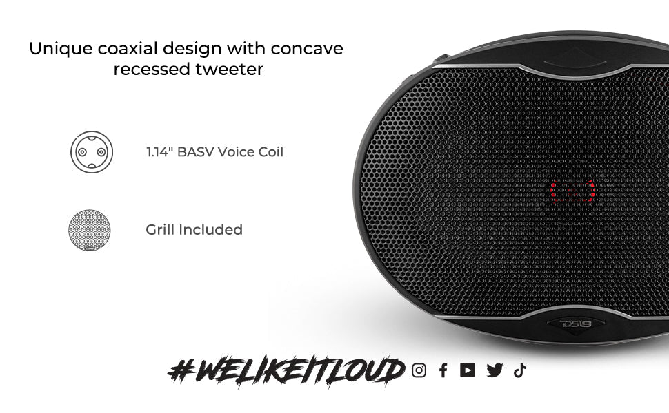 EXL 6x9" 2-Way Coaxial Speaker with Fiber Glass Cone | 160W RMS 3-Ohm - DS18