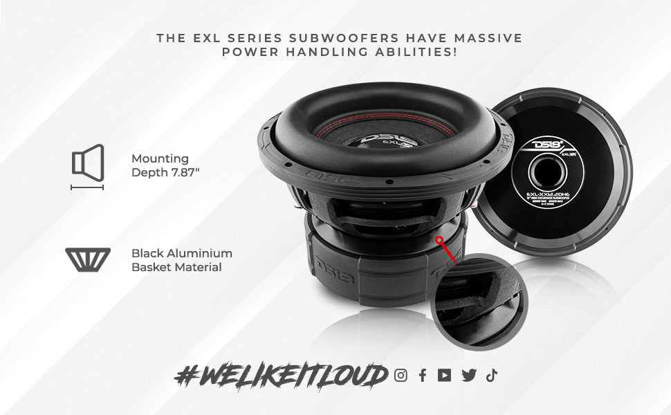EXL XX 12" High Excursion Subwoofer 2000 Watts Rms DVC 2-Ohm - DS18