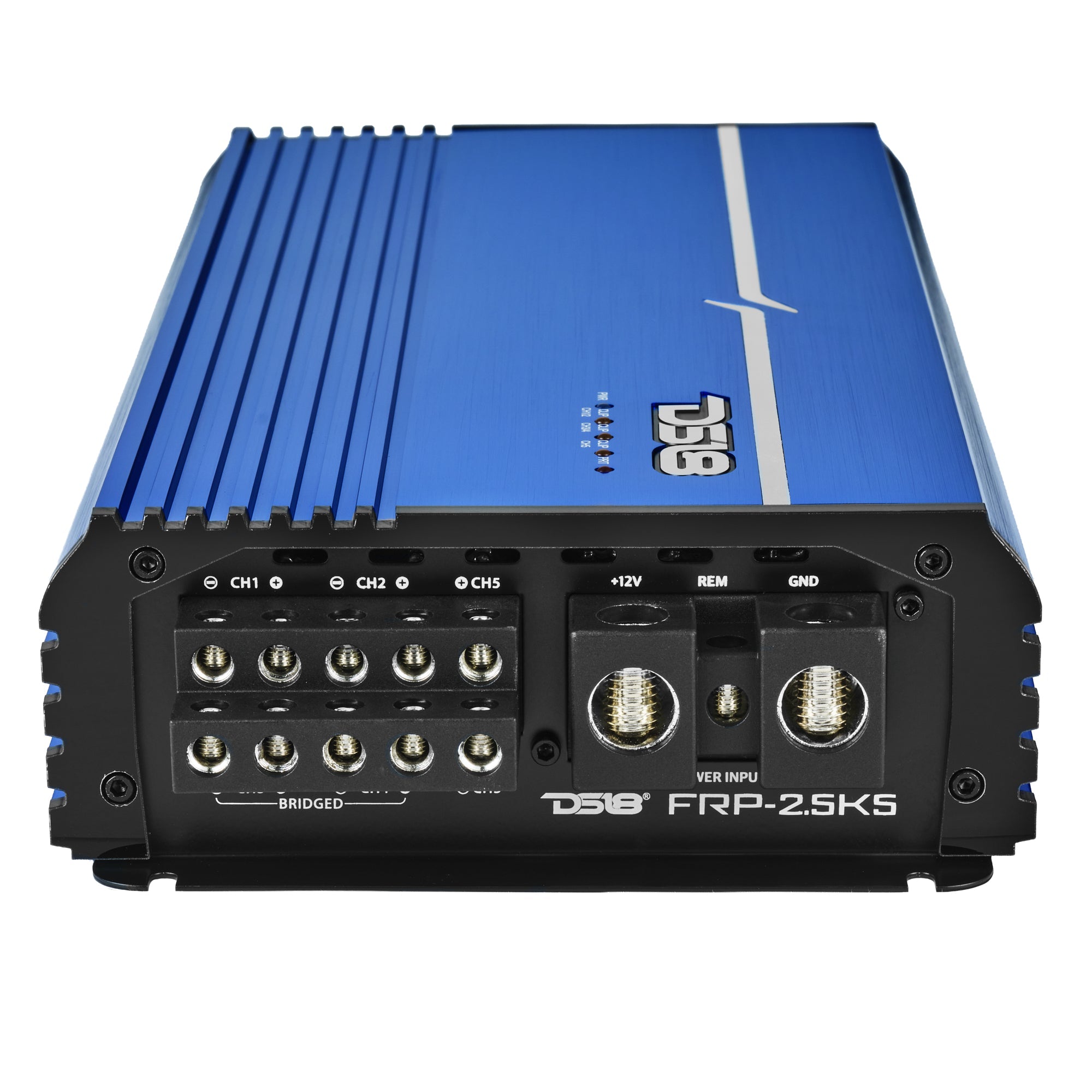 FRP Compact Full-Range Class D 5-Channel Amplifier – 250W x 4 + 1,200W Subwoofer Output - DS18