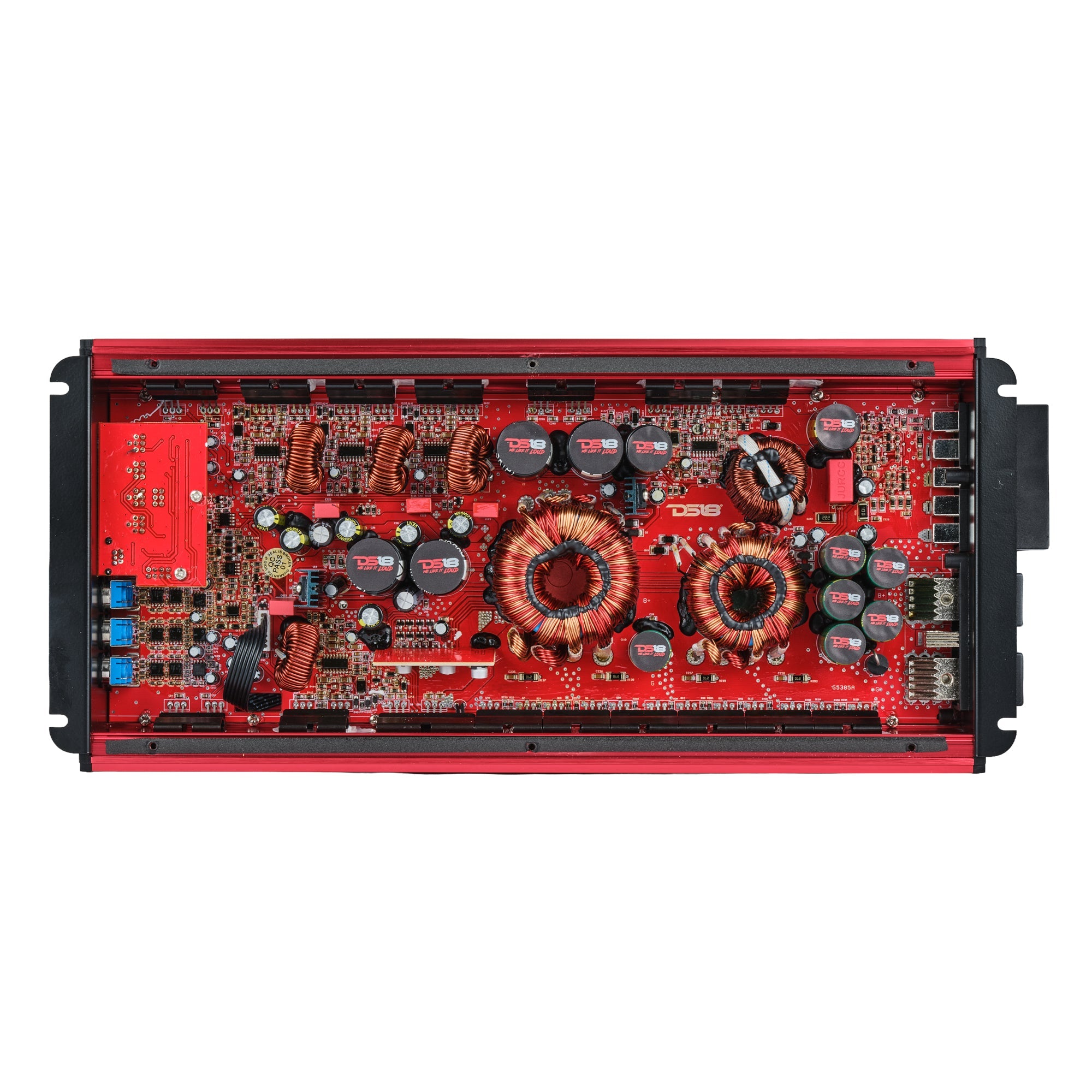 FRP Compact Full-Range Class D 5-Channel Amplifier – 250W x 4 + 1,200W Subwoofer Output - DS18