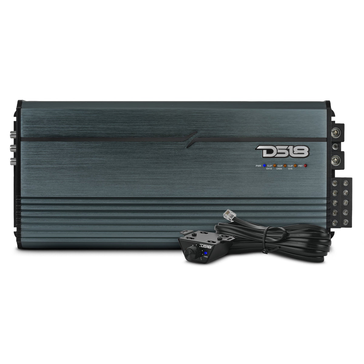 FRP Compact Full-Range Class D 5-Channel Amplifier – 250W x 4 + 1,200W Subwoofer Output - DS18