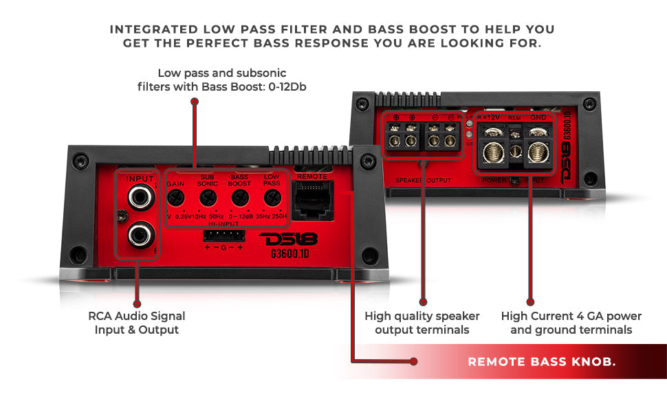 GEN-X Class D 1-Channel Amplifier | 1200W RMS @ 1-Ohm - DS18