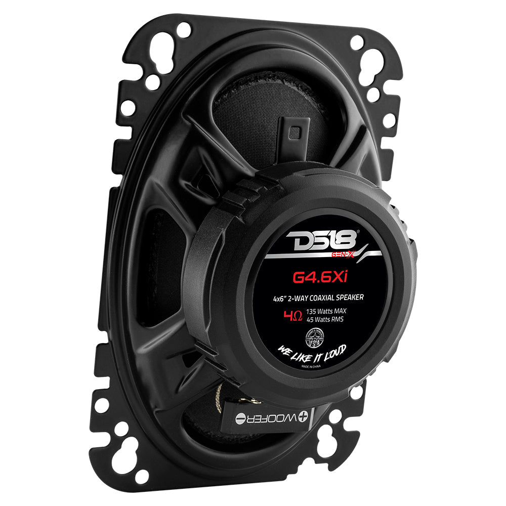 GEN-X 4x6 2-Way Coaxial Speakers 45 Watts Rms 4-Ohm - DS18