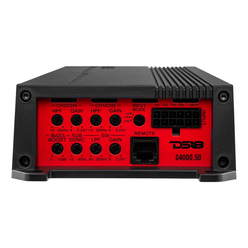 GEN-X 5-Channel Class D Amplifier | 4 x 130W RMS @ 4-Ohm + 1 x 900W RMS @ 1-Ohm - DS18