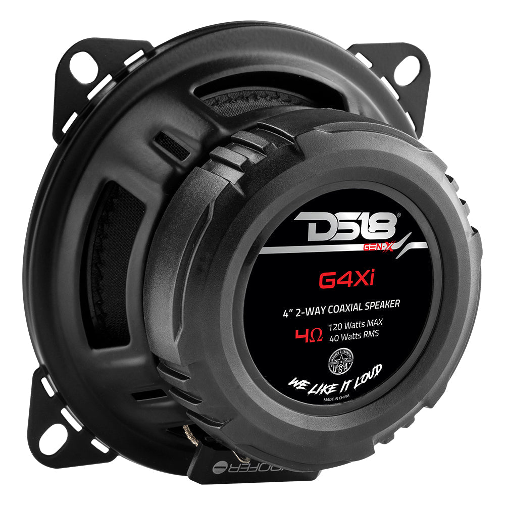 GEN-X 4" 2-Way Coaxial Speakers 40 Watts Rms 4-Ohm - DS18
