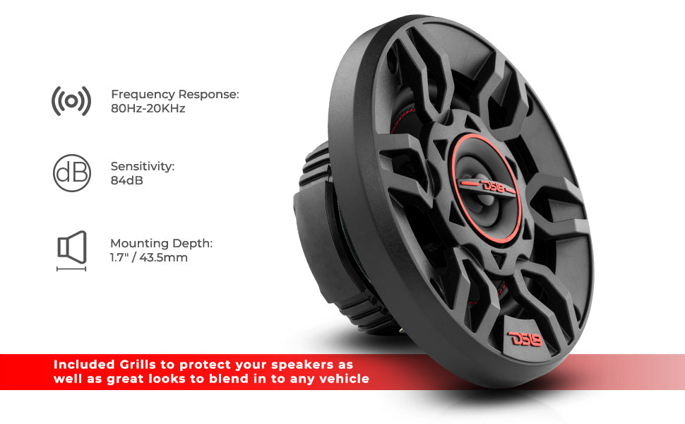 GEN-X 4" 2-Way Coaxial Speakers 40 Watts Rms 4-Ohm - DS18