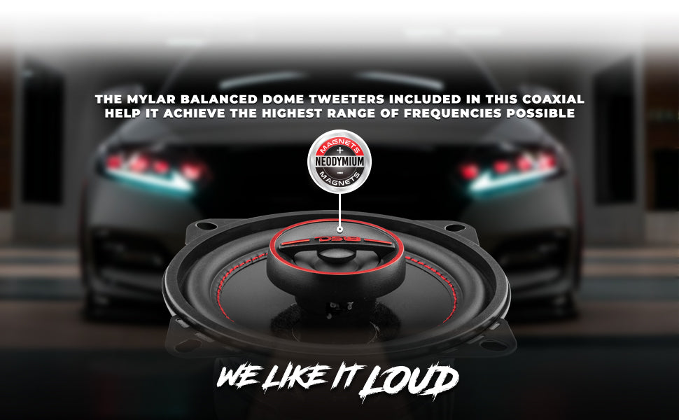 GEN-X 4" 2-Way Coaxial Speakers 40 Watts Rms 4-Ohm - DS18