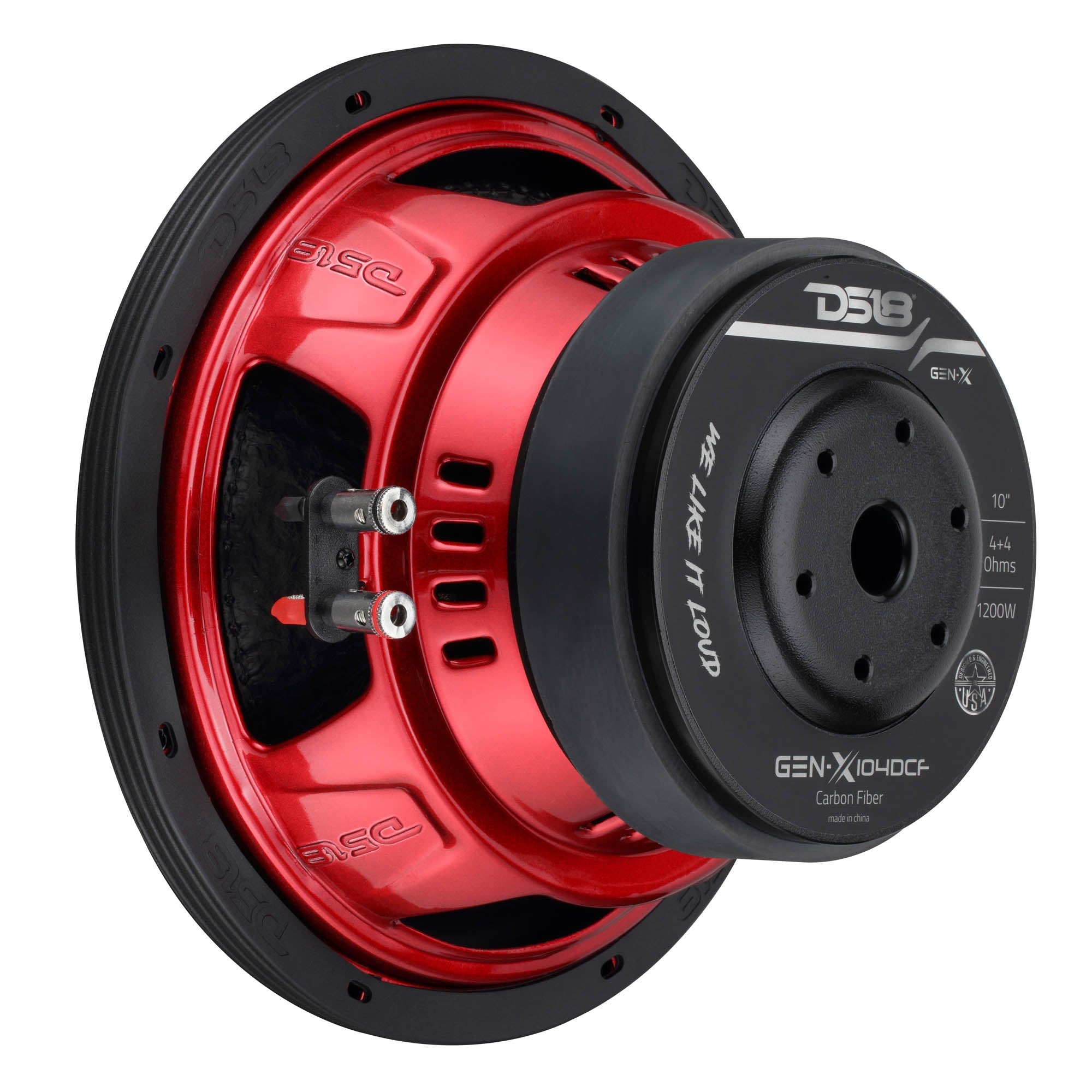 GEN-X 10" Subwoofer with Carbon Fiber Dust Cap | 600W RMS Dual 4-Ohm Voice Coils - DS18