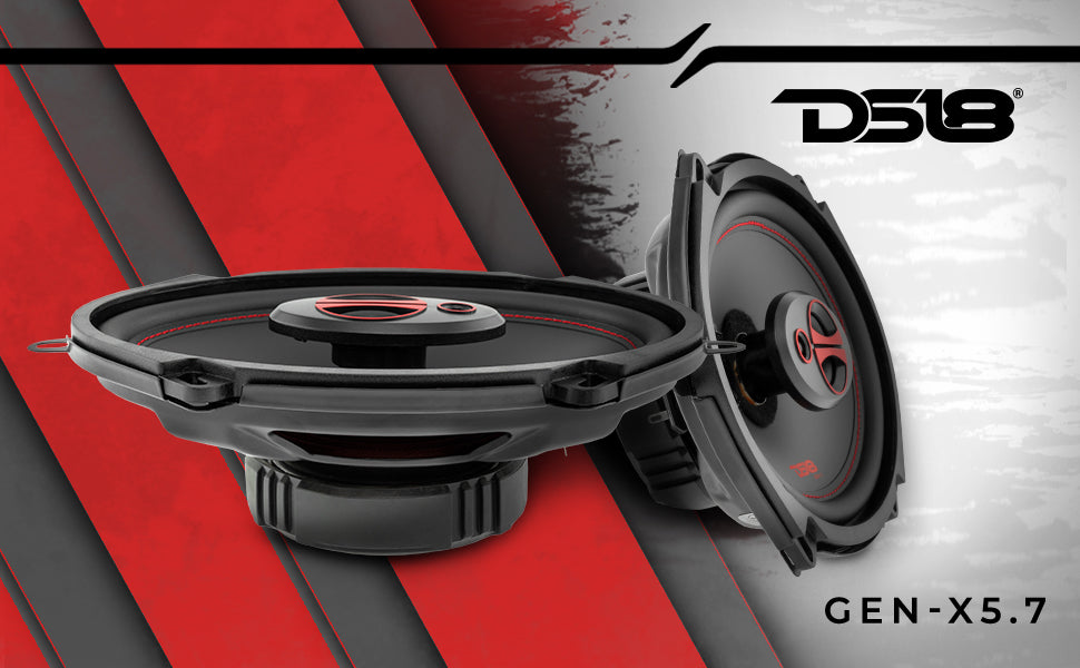 DS18 GEN-X5.7 5x7" 3-Way Coaxial Car Speaker 165 Watts 4-Ohm - DS18