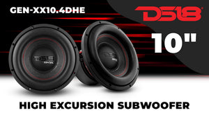 GEN-XX 10" High Excursion Subwoofer Double Stacked Magnets 500 Watts Rms DVC 4-Ohm - DS18
