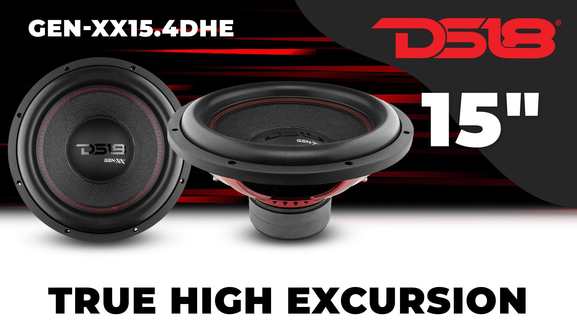 GEN-XX 15" High Excursion Subwoofer Double Stacked Magnets 600 Watts Rms DVC 4-Ohm - DS18