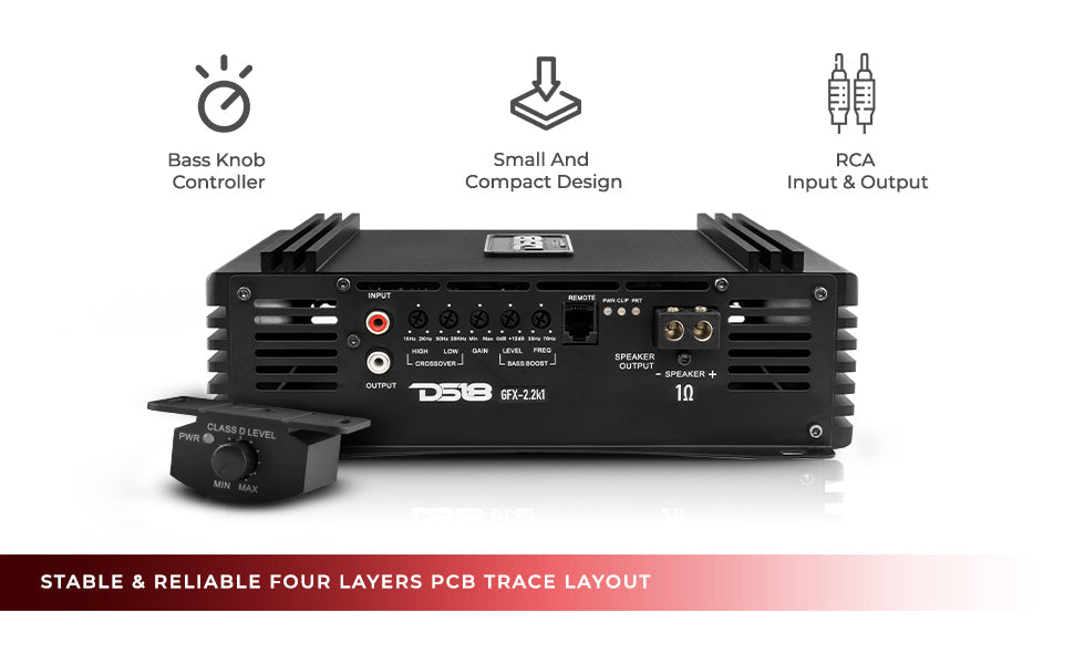 PRO 1-Channel Full-Range Class D Amplifier 2200 Watts Rms @ 1-Ohm - DS18