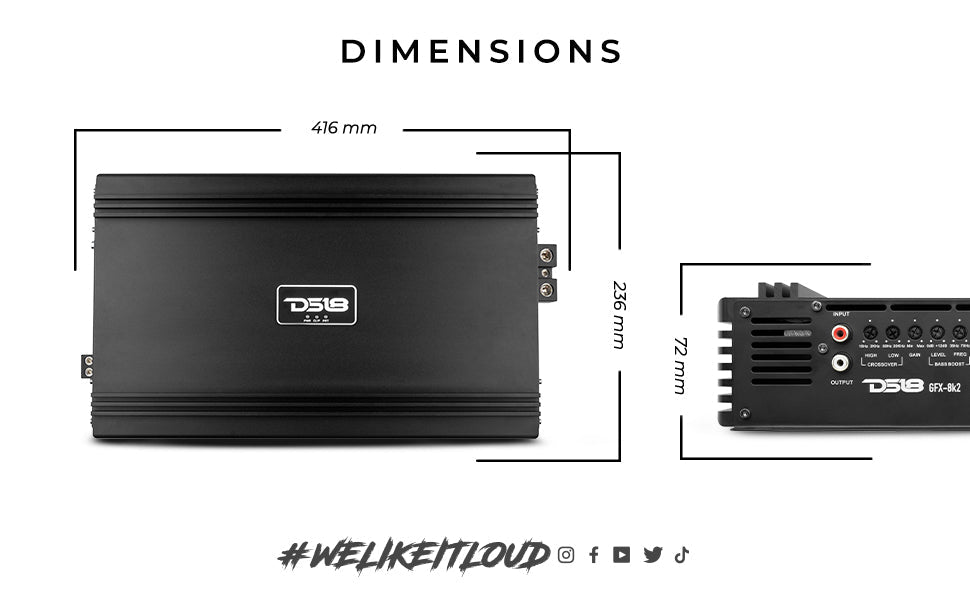 PRO 1-Channel Full-Range Class D Amplifier 8000 Watts Rms @ 2-Ohm - DS18