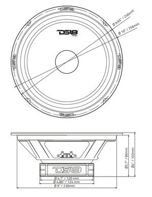 DS18 PRO-GM10 10" Mid-Range Loudspeaker 660 Watts 8-Ohm - DS18