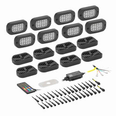 Heise LED RGB Wide Angle Rock Light Kit - 8 Pack HE-RGB-K8