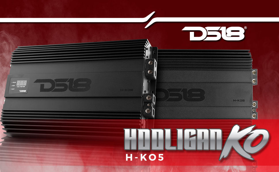 HOOLIGAN KO 1-Channel Amplifier with Voltmeter 5000 Watts Rms @ 1-Ohm Made In Korea - DS18