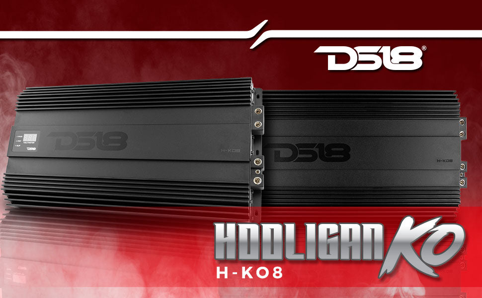HOOLIGAN KO 1-Channel Amplifier with Voltmeter 8000 Watts Rms @ 1-Ohm Made In Korea - DS18