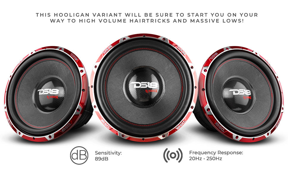 HOOLIGAN X 15" SPL Subwoofer 4000 Watts Rms 4" DVC 4-Ohm - DS18