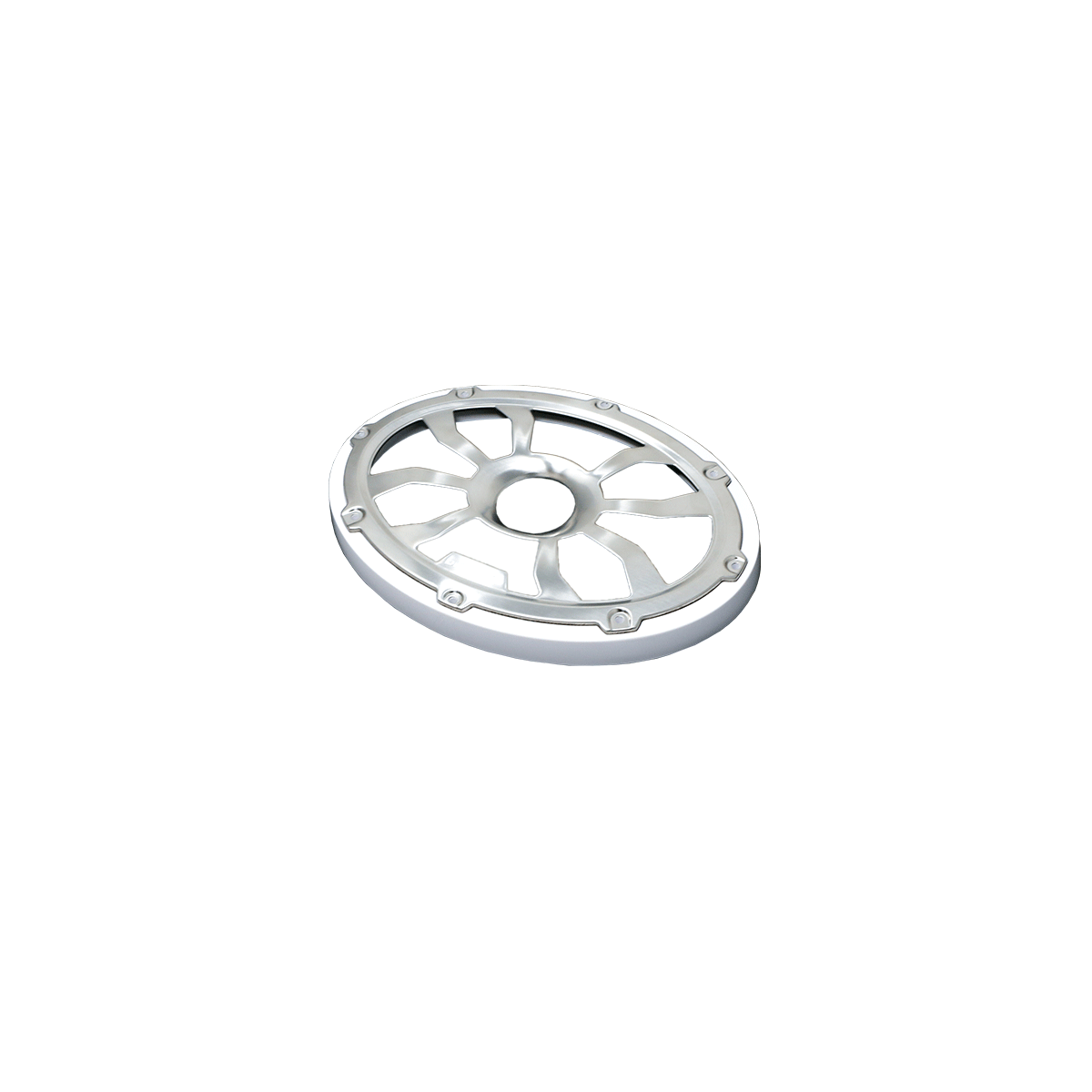 HXM69FGW - 6"x9" Flush Mount Speaker Grills Brushed Aluminum/White (Pair)