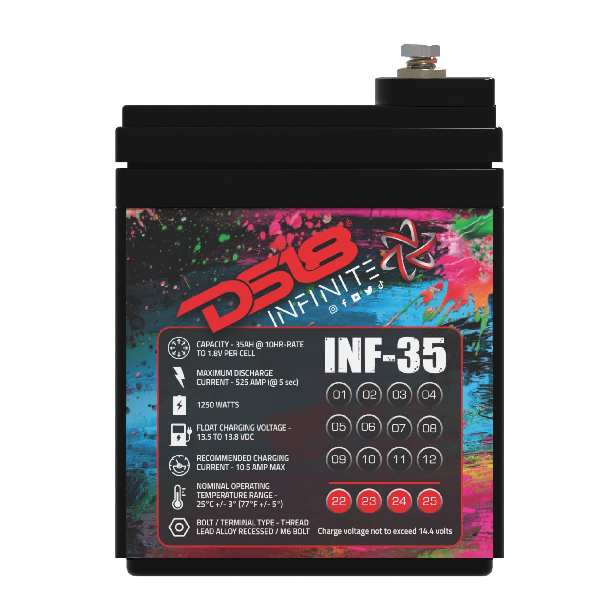 INFINITE 35 AH AGM Power Cell 12 Volt Battery - DS18