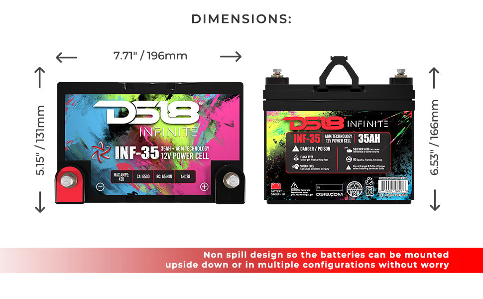 INFINITE 35 AH AGM Power Cell 12 Volt Battery - DS18