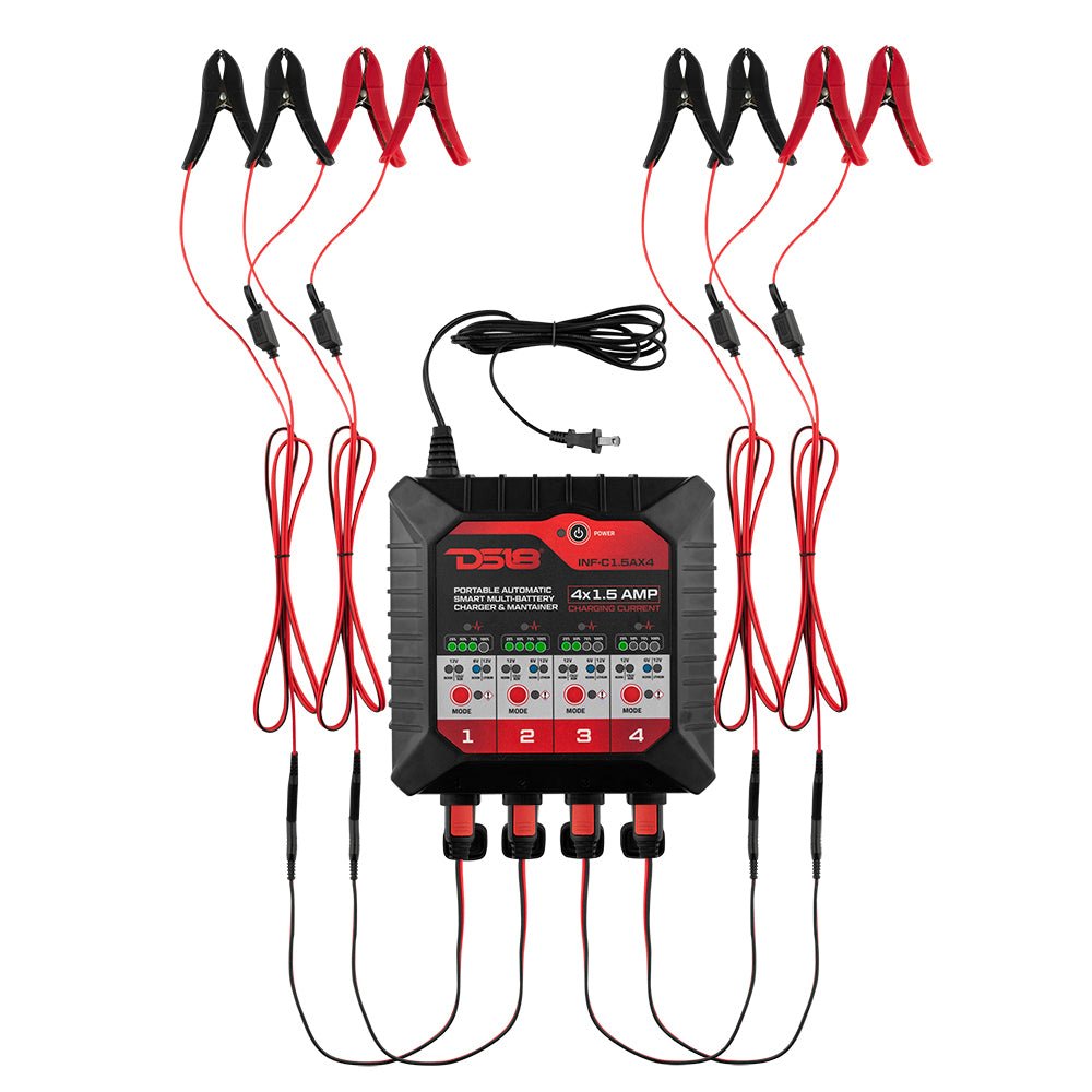 4 X 1.5 AMP Automatic Smart Lithium and AGM Battery Charger and Maintainer - DS18