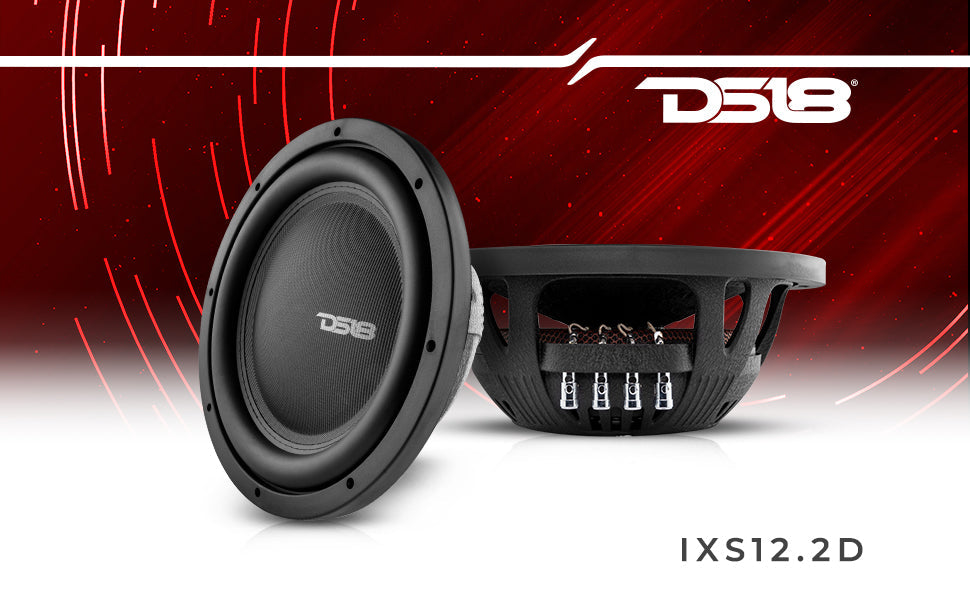 IXS Shallow-Mount 12" Fiber Glass Subwoofer 800 Watts Rms DVC 2-Ohm - DS18