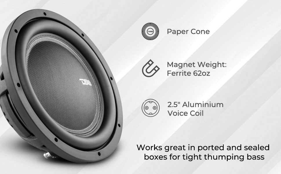IXS Shallow-Mount 12" Fiber Glass Subwoofer 800 Watts Rms DVC 4-Ohm - DS18