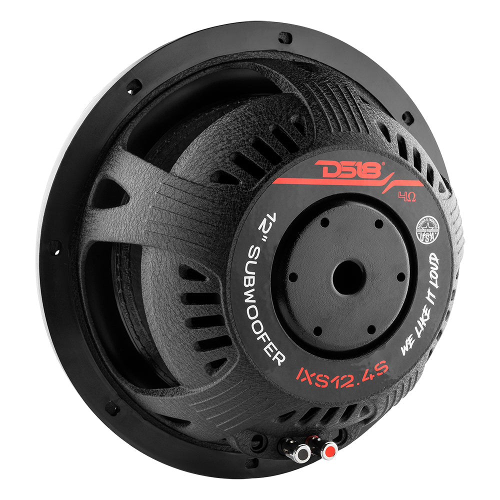 IXS Shallow-Mount 12" Fiber Glass Subwoofer 800 Watts Rms SVC 4-Ohm - DS18