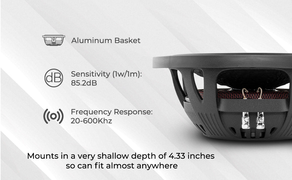 IXS Shallow-Mount 12" Fiber Glass Subwoofer 800 Watts Rms SVC 4-Ohm - DS18