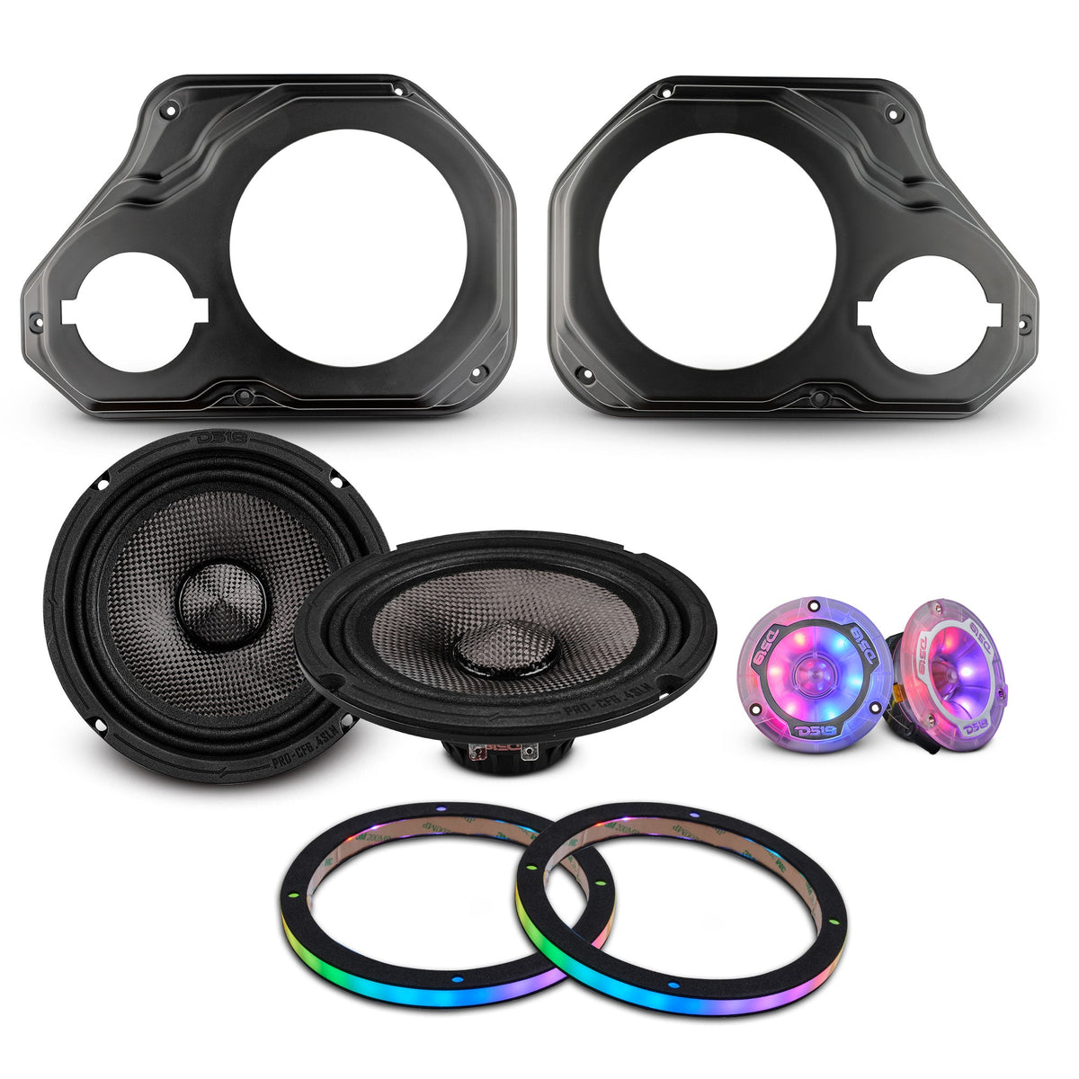 Jeep JL/JLU/JT Front Door Speaker Panels Package - Short Armrest - DS18