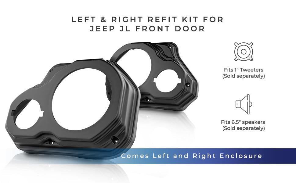 Jeep JL/JLU/JT Front Door Speaker Panels - Short Armrest Models - DS18