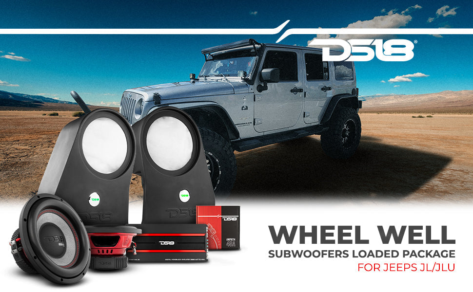 DS18 JL/JLU Exclusive Wheel Well Subwoofer Enclosure Package - DS18