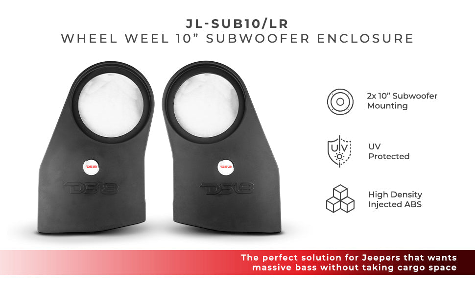 DS18 JL/JLU Exclusive Wheel Well Subwoofer Enclosure Package - DS18