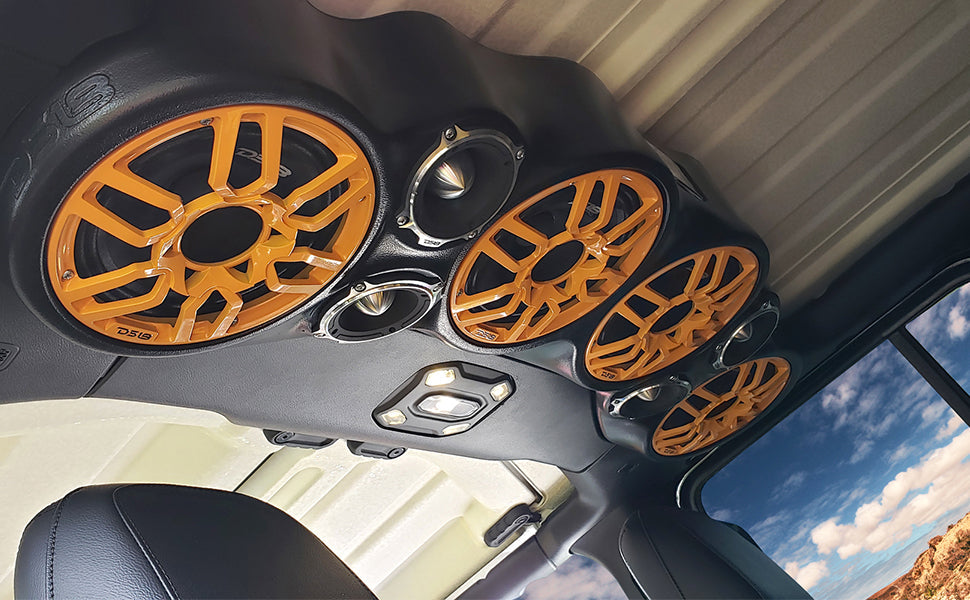 Jeep JL/JLU/JT Overhead Bar System Fits 4 X 8" Speakers and 4 X Tweeters - DS18