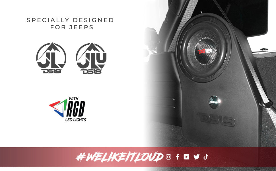 Jeep JL/JLU 10" Wheel Well Seald Subwoofer Enclosure Left and Right Side - DS18