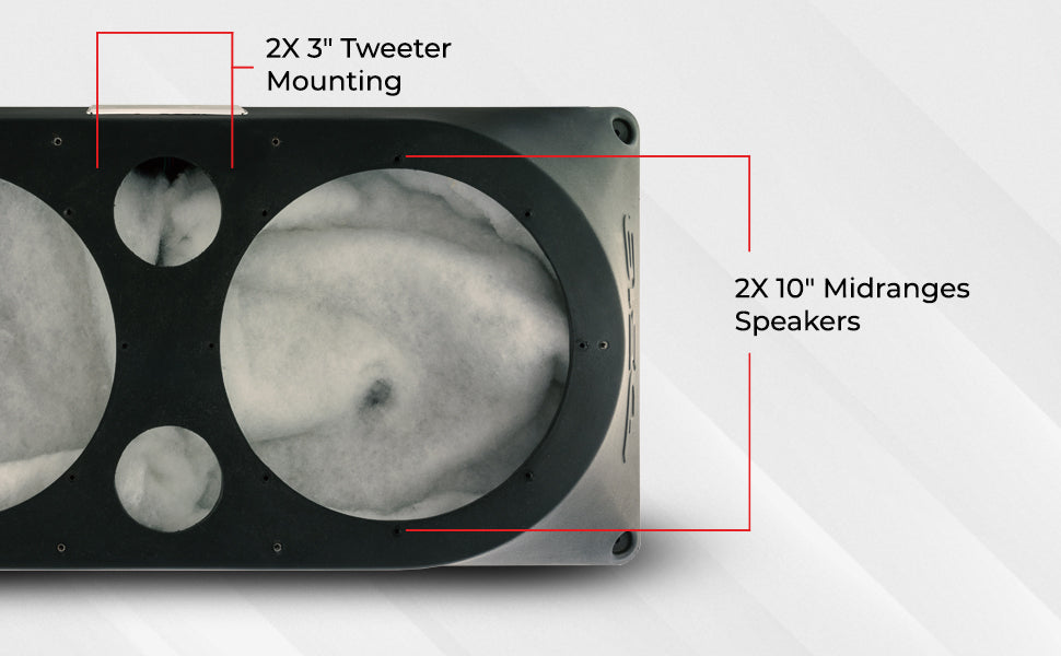 Jeep TJ,JK/JKU,JL/JLU Tailgate Loudspeaker Enclosure for 2 X 10" and 2 x 3" Tweeters - DS18