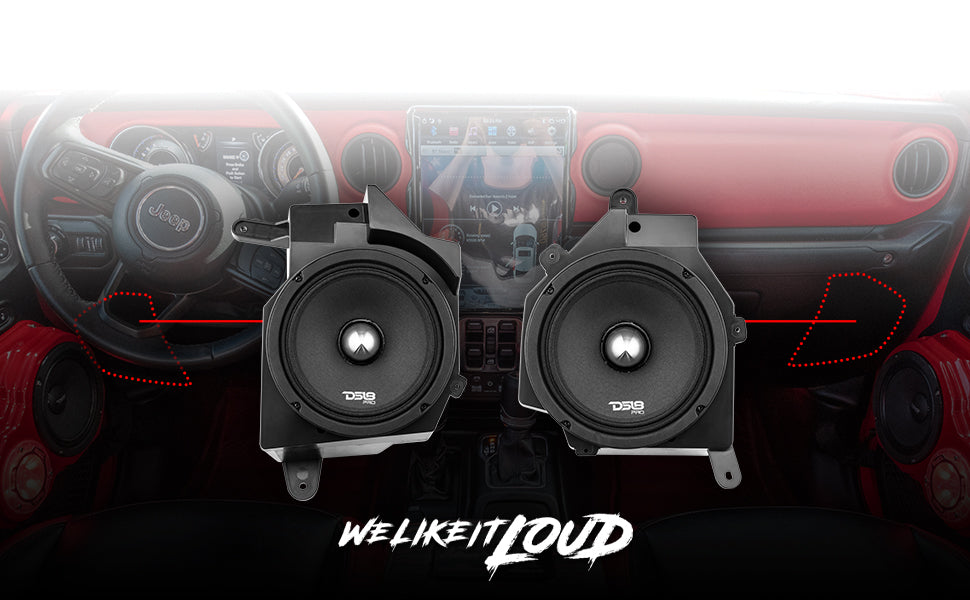 Jeep JL/JLU/JT Dash Enclosure – Loaded 6.5” Left & Right with PRO-FR6NEO, 225W RMS - DS18