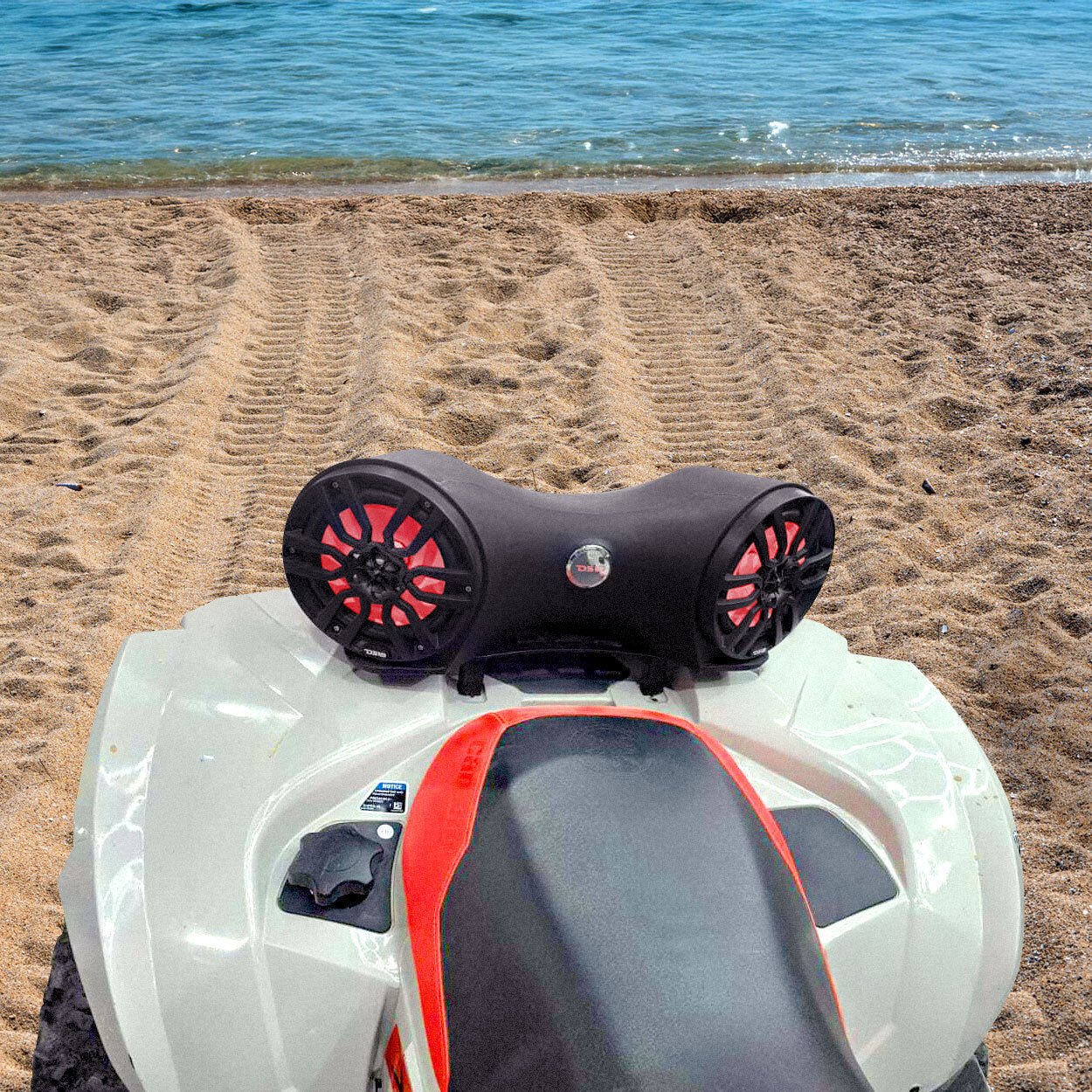 Extreme Sound System for ATVs - Loaded with 2 x 8" Coaxial Marine Speakers with RGB LED Lights - DS18