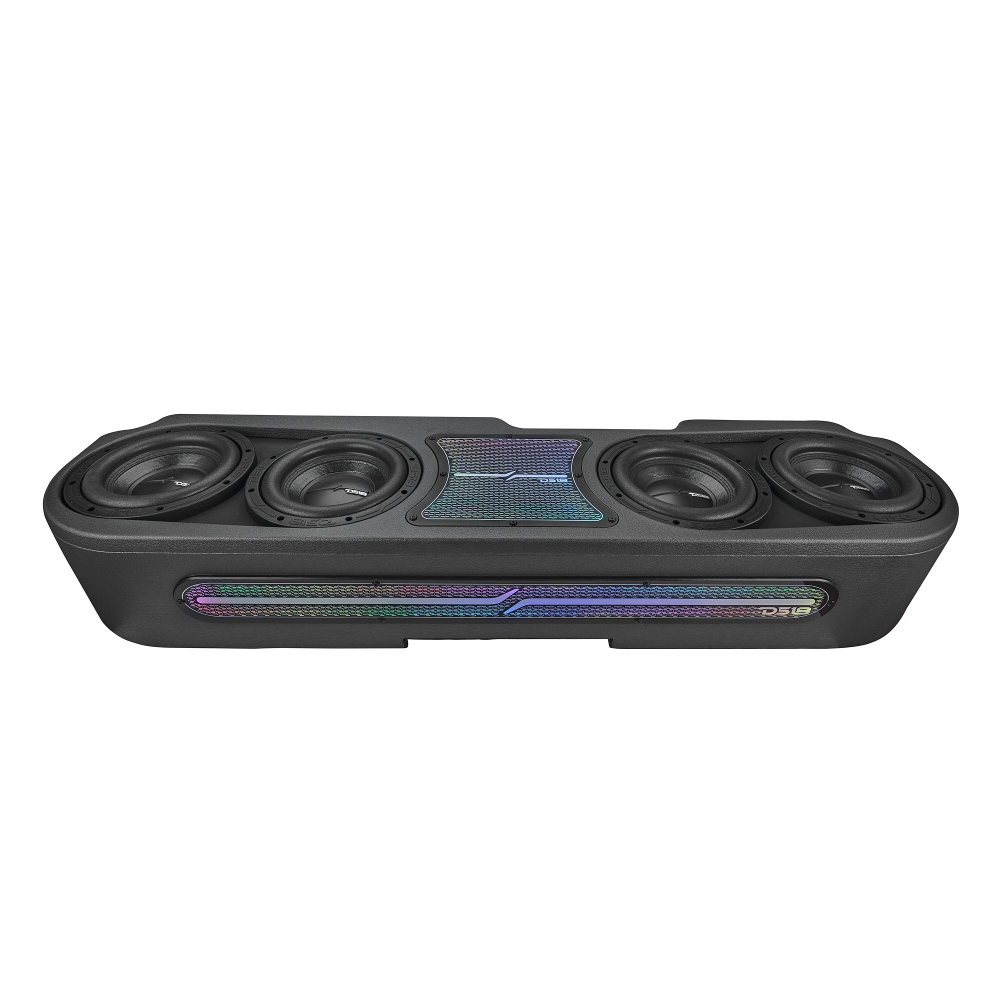 Jeep JT Gladiator Loaded Under Rear Seat Subwoofer Enclosure with 4 X 8" ZR8.2D, Leather Wrapped and Digital LED Lights |