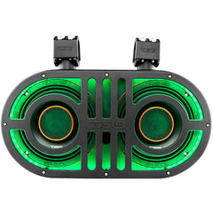 Dual 8" Marine and Powersports PRO Roll Cage Sound Bar System with Built in LED RGB Lights 500 Watts Rms ( 2 x PRO-HY8.4B